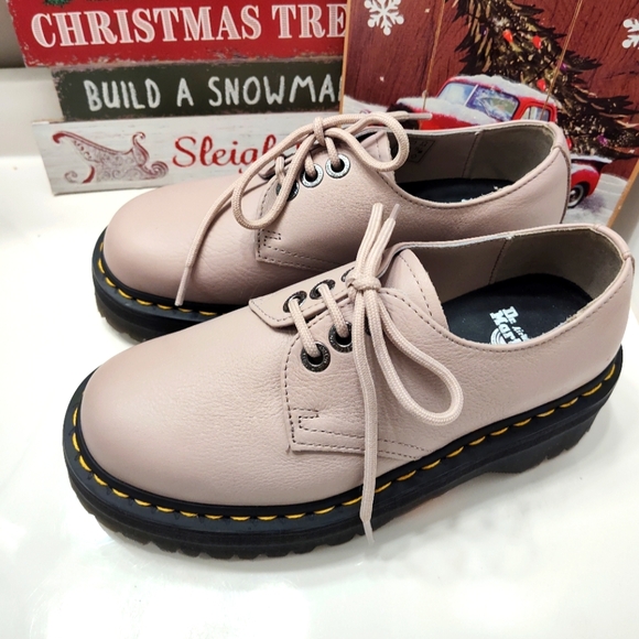 🥰NWOT Dr Martens 1461 Quad II Pisa Vintage Platform Lace Up, Taupe Leather, 7 - Picture 4 of 16